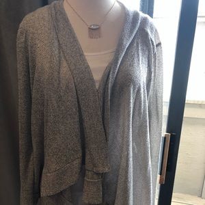 Knit open front maternity cascading cardigan L